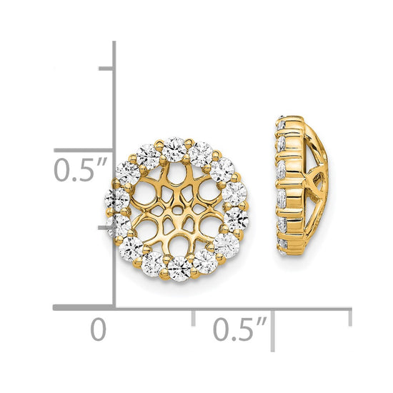 14k 1 carat Diamond Circle Earring Jackets