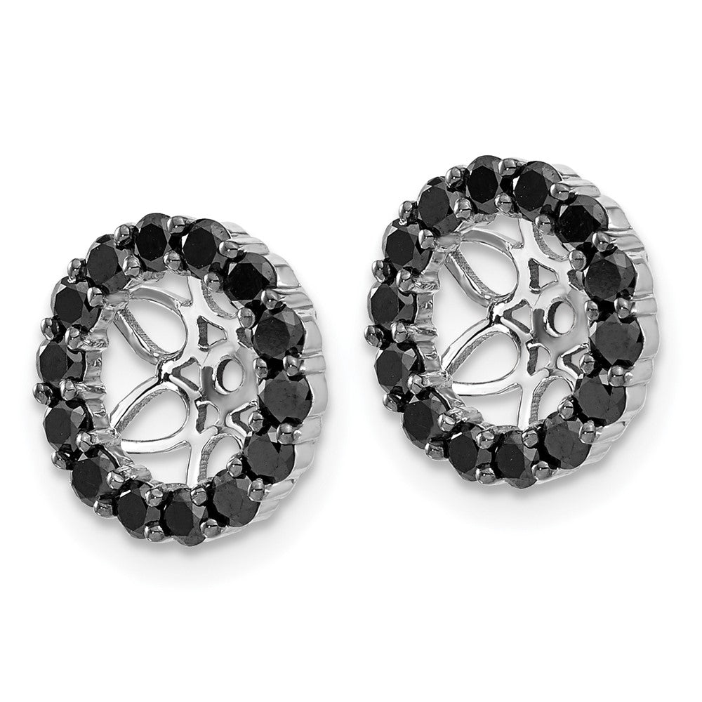 14k White Gold 1 carat Black Diamond Circle Earring Jackets