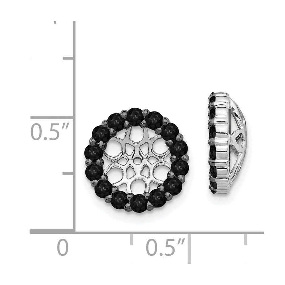 14k White Gold 1 carat Black Diamond Circle Earring Jackets