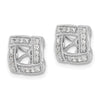 14k White Gold 1/3 carat Diamond Square Earring Jackets