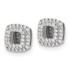 14k White Gold 1/4 carat Diamond Square Earring Jackets
