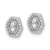 10k White Gold Hexagon Diamond Earring Jackets