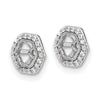 14k White Gold Hexagon 1/6 carat Diamond Earring Jackets