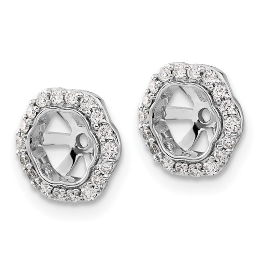 14k White Gold 1/4 carat Lab Grown Diamond VS/SI+ G+ with 5 mm Earring Jacket