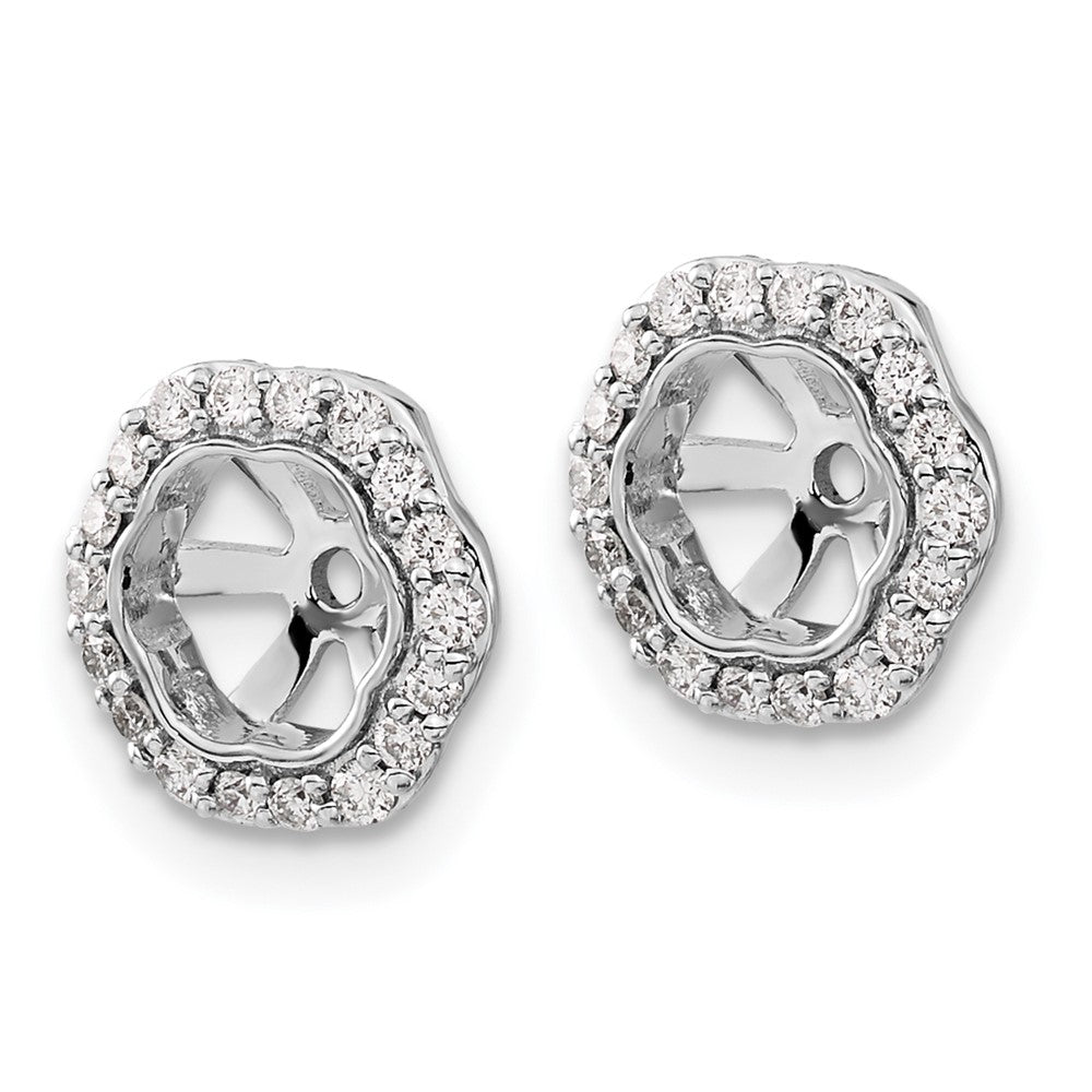 14k White Gold 1/4 carat Lab Grown Diamond VS/SI+ G+ with 5 mm Earring Jacket