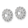 14k White Gold Twisted Edge 1/6 carat Diamond Earring Jackets