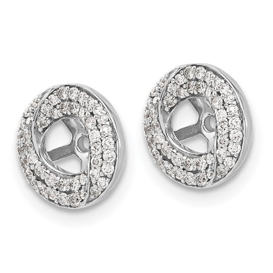 14k White Gold 3/8 carat Diamond Round Earring Jackets