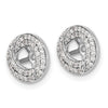 14k White Gold 3/8 carat Diamond Round Earring Jackets