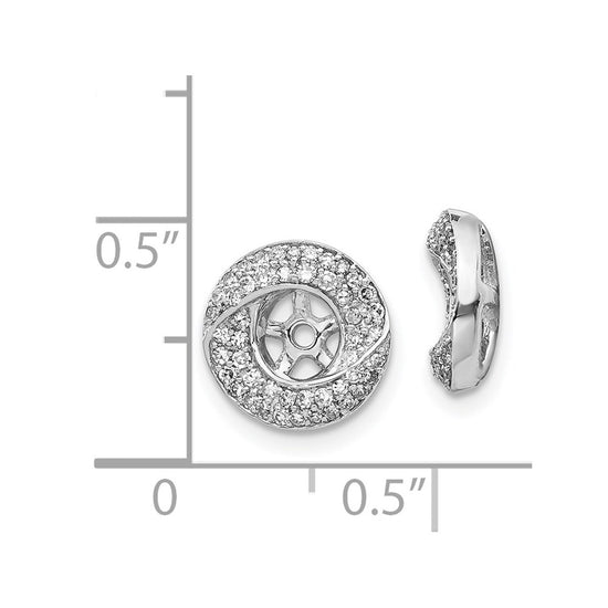 14k White Gold 3/8 carat Diamond Round Earring Jackets