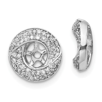 14k White Gold 3/8 carat Diamond Round Earring Jackets