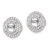 14k White Gold 1/2 carat Lab Grown Diamond VS/SI+ G+ with 4.5 mm Round Earring Jacket