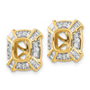 14k 1/2 carat Diamond Fancy Square Earring Jackets