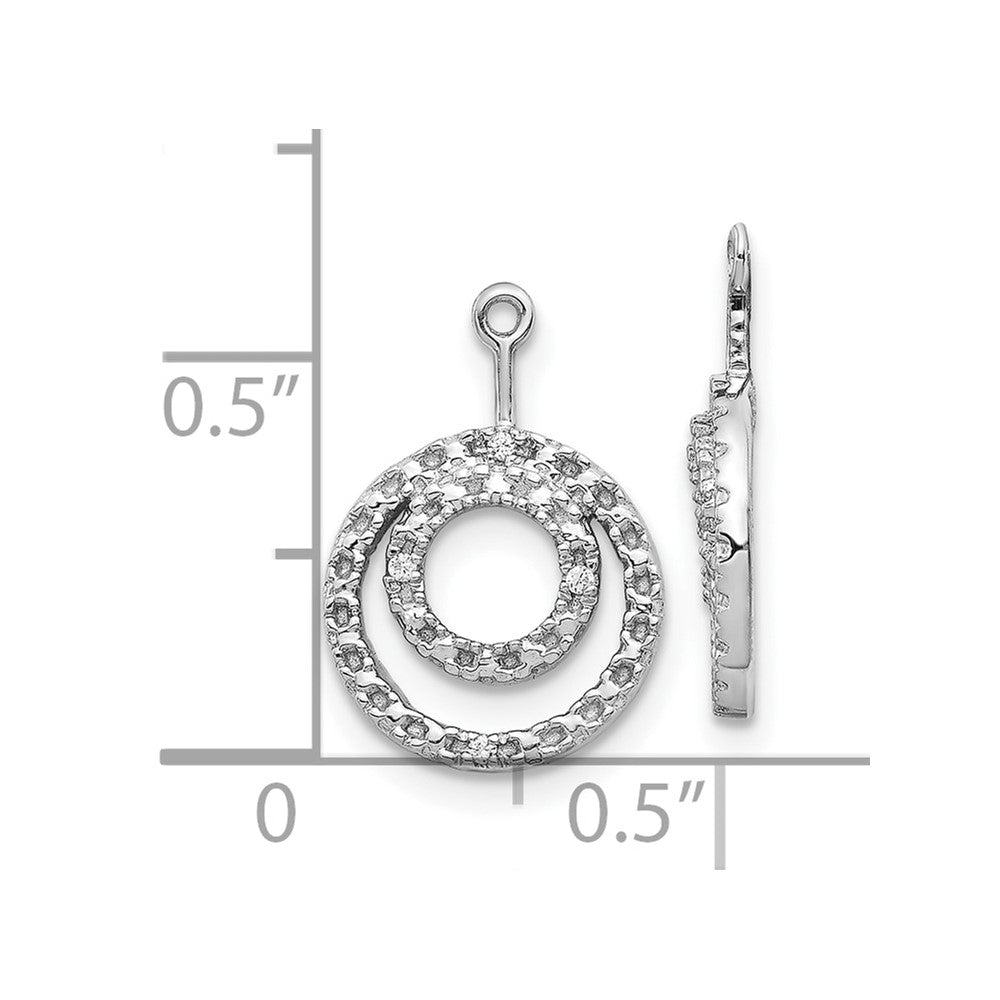 10k White Gold Diamond Double Circle Dangle Earring Jackets