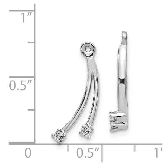 14k White Gold 2-Stone Dangle 1/8 carat AA Diamond Earring Jackets