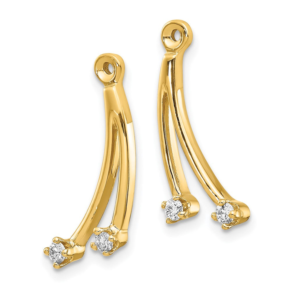 14k 2-Stone Dangle 1/8 carat Diamond Earring Jackets
