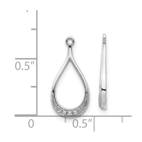 14k White Gold Teardrop Diamond Earring Jackets