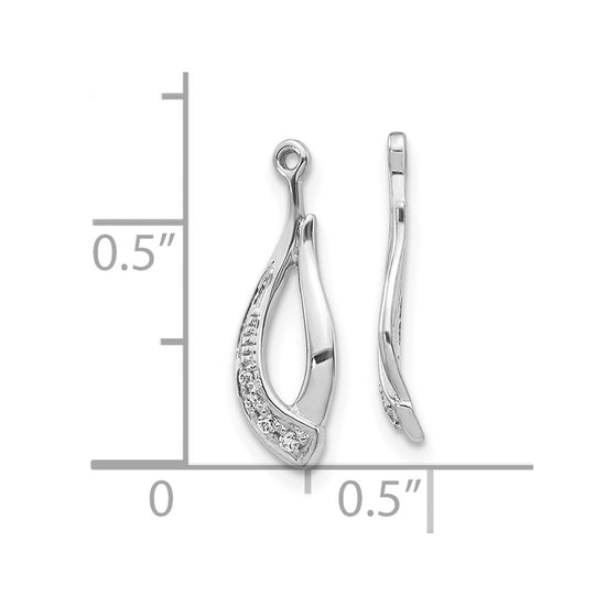 10k White Gold Twisted Teardrop Diamond Earring Jackets