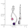14k White Gold Diamond/Amethyst/Pink Tourmaline Dangle Earring Jackets