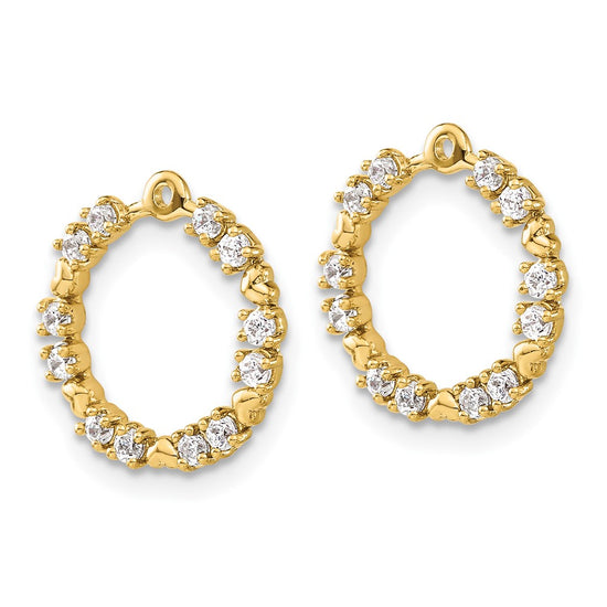 14k 1 carat Lab Grown Diamond VS/SI+ G+ Circle Earring Jackets