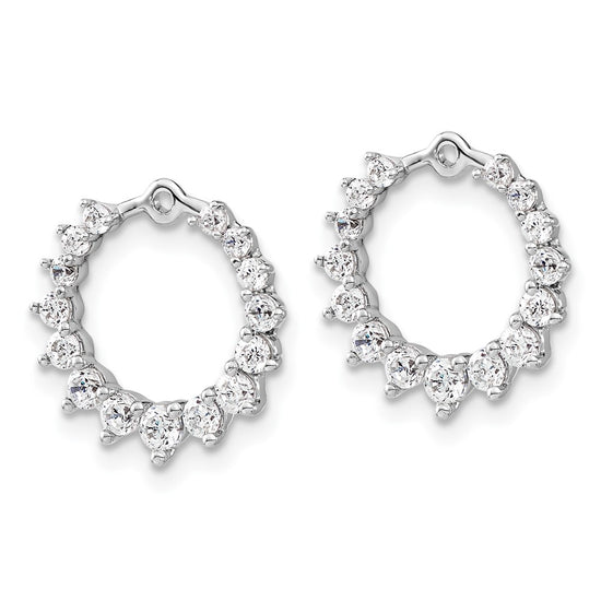 14k White Gold 1 1/2 carat Lab Grown Diamond VS/SI+ G+ Circle Earring Jackets