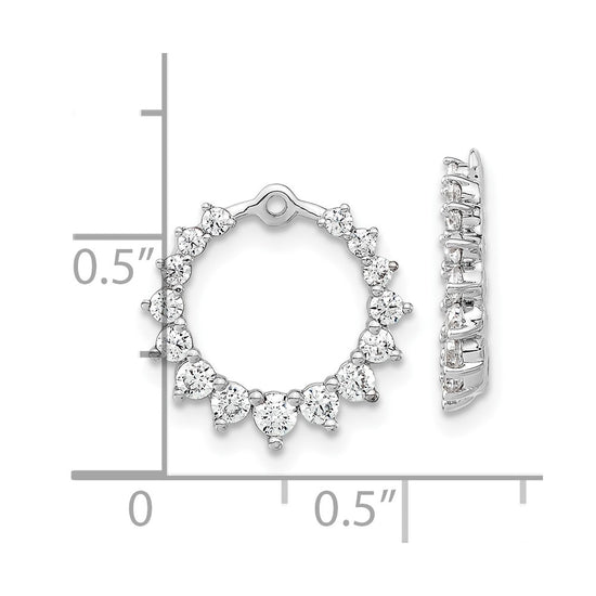 14k White Gold 1 1/2 carat Lab Grown Diamond VS/SI+ G+ Circle Earring Jackets
