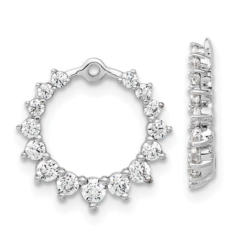 14k White Gold 1 1/2 carat Lab Grown Diamond VS/SI+ G+ Circle Earring Jackets