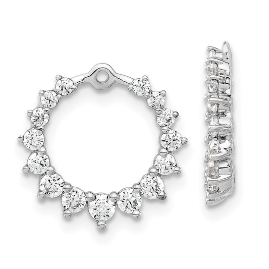 14k White Gold 1 1/2 carat Lab Grown Diamond VS/SI+ G+ Circle Earring Jackets