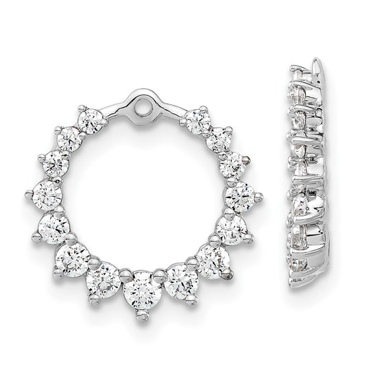 14k White Gold 1 1/2 carat Lab Grown Diamond VS/SI+ G+ Circle Earring Jackets