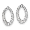 14k White Gold 1 1/3 carat Lab Grown Diamond VS/SI+ G+ Oval Earring Jackets