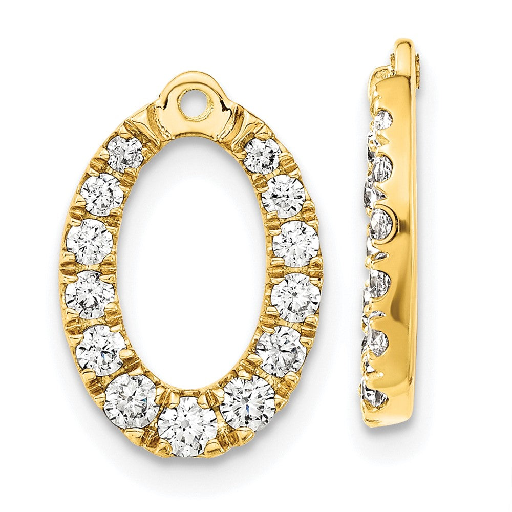 14k 1 1/3 carat Lab Grown Diamond VS/SI+ G+ Oval Earring Jackets