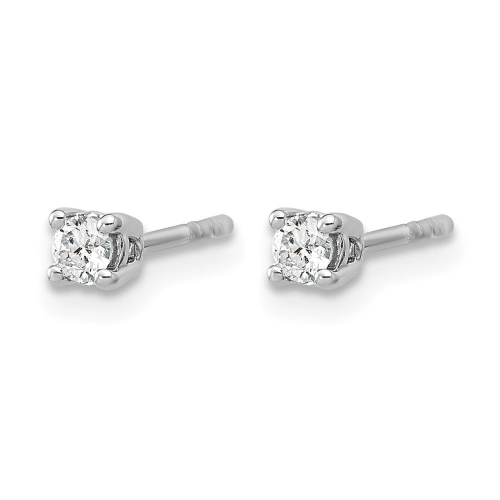 14k White Gold 1/6 carat Lab Grown Diamond VS/SI+ G+ Round Complete Four Prong Heavyweight Stud Earrings