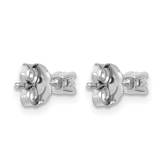 14k White Gold 1/6 carat Lab Grown Diamond VS/SI+ G+ Round Complete Four Prong Heavyweight Stud Earrings