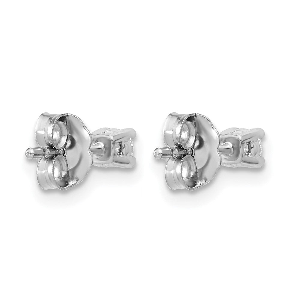14k White Gold 1/6 carat Lab Grown Diamond VS/SI+ G+ Round Complete Four Prong Heavyweight Stud Earrings