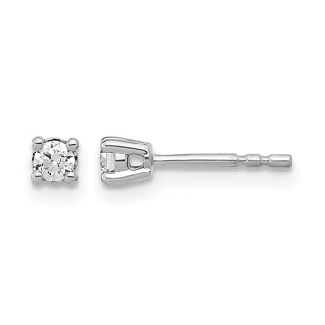 14k White Gold 1/6 carat Lab Grown Diamond VS/SI+ G+ Round Complete Four Prong Heavyweight Stud Earrings
