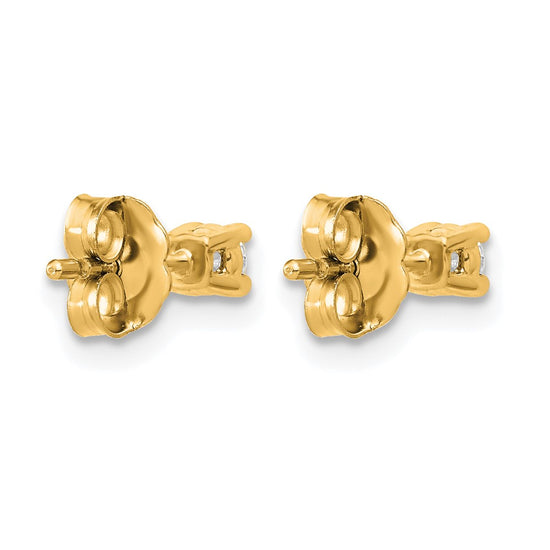 14k 1/6 carat Lab Grown Diamond VS+ F+ Round Complete Four Prong Heavyweight Stud Earrings