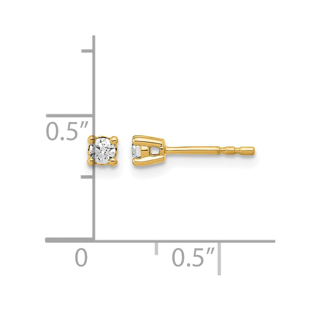 14k 1/6 carat Lab Grown Diamond VS+ F+ Round Complete Four Prong Heavyweight Stud Earrings