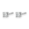 14k White Gold 1/5 carat Certified Lab Grown Diamond VS+ F+ Round Complete Four Prong Heavyweight Stud Earrings