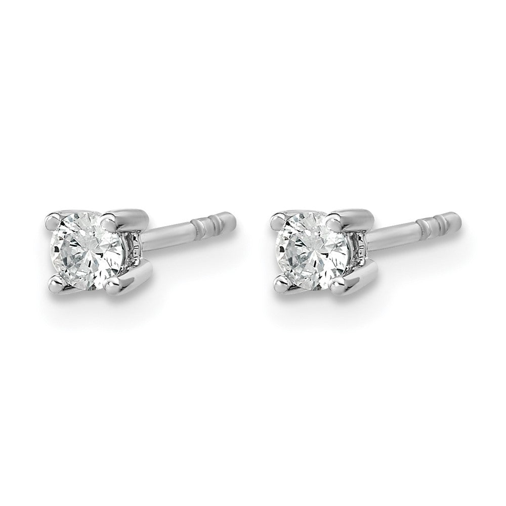 14k White Gold 1/5 carat Certified Lab Grown Diamond VS+ F+ Round Complete Four Prong Heavyweight Stud Earrings