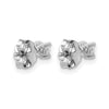 14k White Gold 1/5 carat Lab Grown Diamond VS+ F+ Round Complete Four Prong Heavyweight Stud Earrings