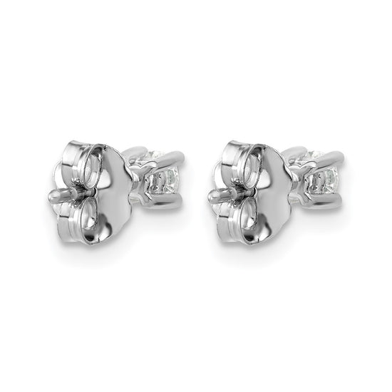 14k White Gold 1/5 carat Certified Lab Grown Diamond VS+ F+ Round Complete Four Prong Heavyweight Stud Earrings