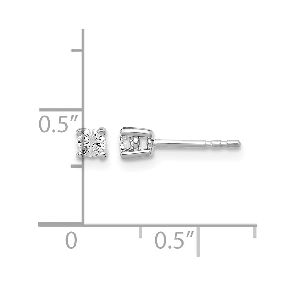 14k White Gold 1/5 carat Certified Lab Grown Diamond VS+ F+ Round Complete Four Prong Heavyweight Stud Earrings