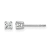 14k White Gold 1/5 carat Certified Lab Grown Diamond VS+ F+ Round Complete Four Prong Heavyweight Stud Earrings