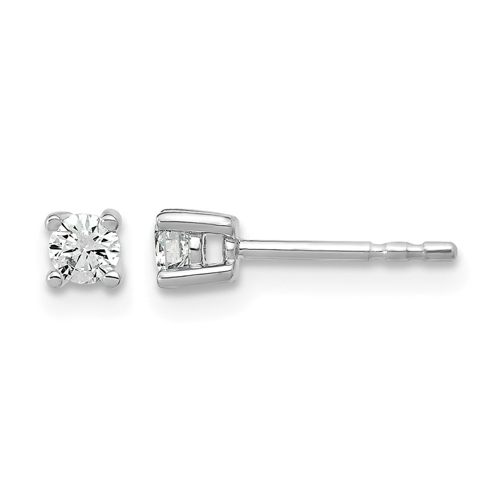 14k White Gold 1/5 carat Certified Lab Grown Diamond VS+ F+ Round Complete Four Prong Heavyweight Stud Earrings