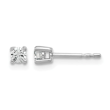 14k White Gold 1/5 carat Certified Lab Grown Diamond VS+ F+ Round Complete Four Prong Heavyweight Stud Earrings