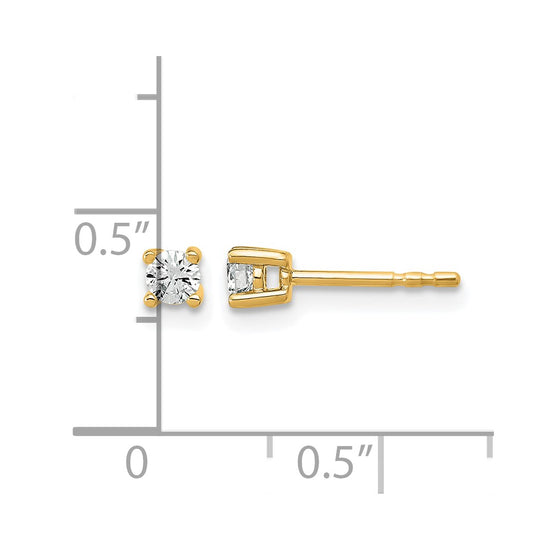 14k 1/5 carat Lab Grown Diamond VS/SI+ G+ Round Complete Four Prong Heavyweight Stud Earrings