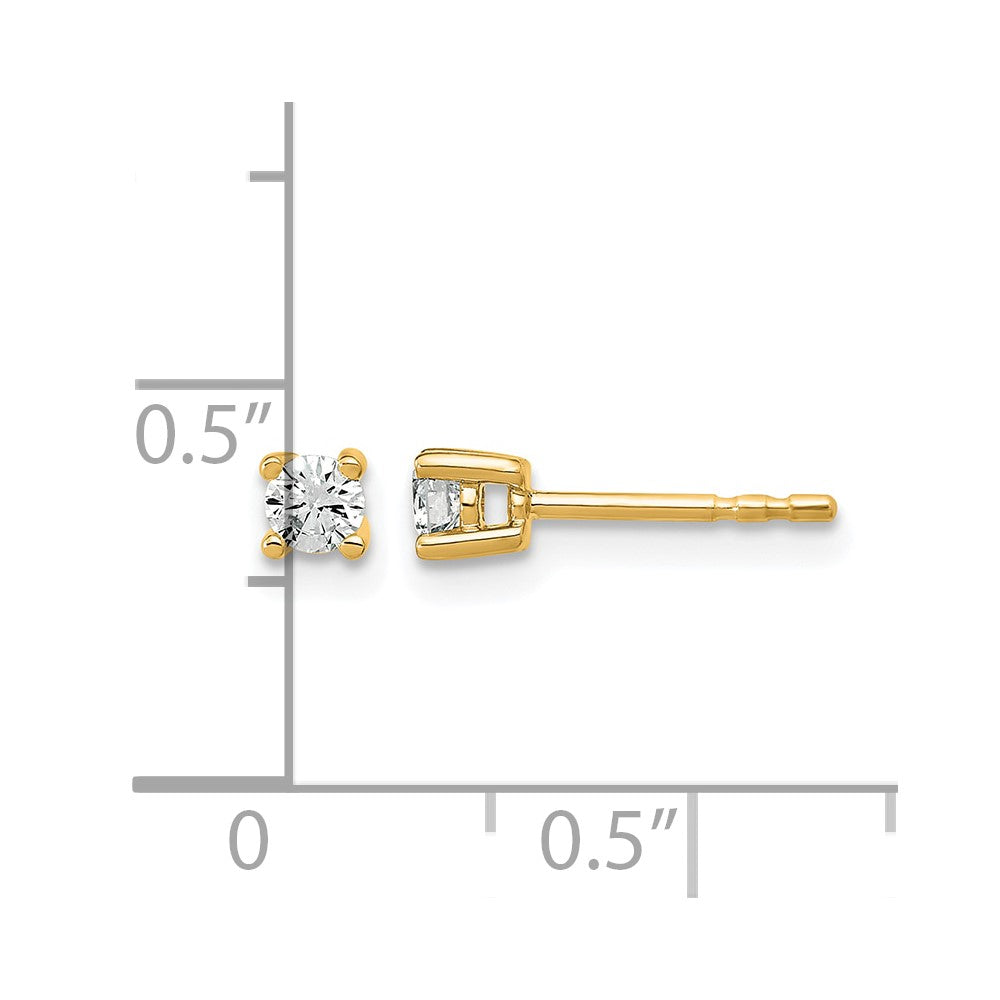 14k 1/5 carat Lab Grown Diamond VS/SI+ G+ Round Complete Four Prong Heavyweight Stud Earrings