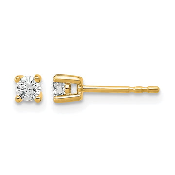 14k 1/5 carat Lab Grown Diamond VS+ F+ Round Complete Four Prong Heavyweight Stud Earrings