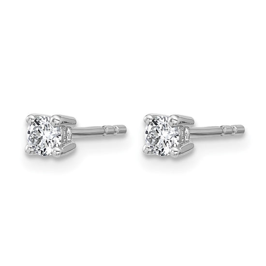14k White Gold 1/4 carat Certified Lab Grown Diamond VS/SI+ G+ Round Complete Four Prong Heavyweight Stud Earrings