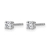 14k White Gold 1/4 carat Lab Grown Diamond VS+ F+ Round Complete Four Prong Heavyweight Stud Earrings