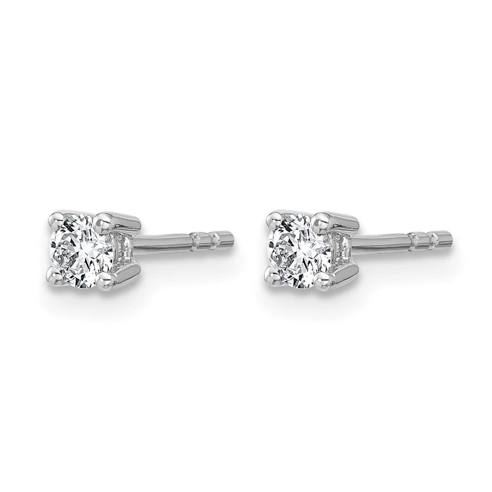 14k White Gold 1/4 carat Lab Grown Diamond VS/SI+ G+ Round Complete Four Prong Heavyweight Stud Earrings